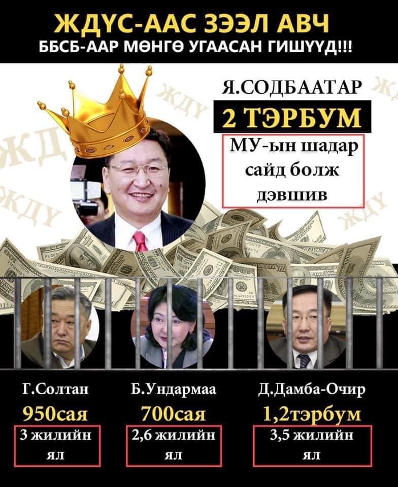 ЖДҮ-с авсан зээлээ ББСБ-аар угаасан гишүүд ял авлаа! харин Я.СОДБААТАР